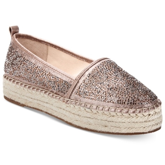 INC Metallic Rhinestone Platform Espadrilles NWOT - Picture 2 of 8